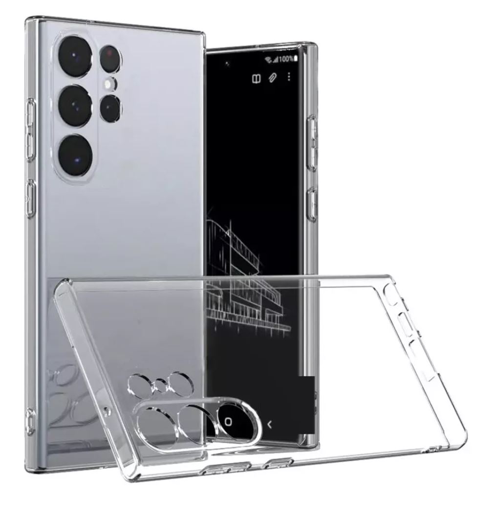 Чехол накладка для SAMSUNG Galaxy S24 Ultra, защита камеры, силикон, прозрачный