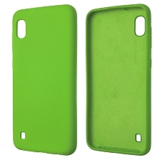 Чехол накладка Silicon Cover для Samsung A10 2019 (SM-A105), силикон, бархат, цвет зеленый.