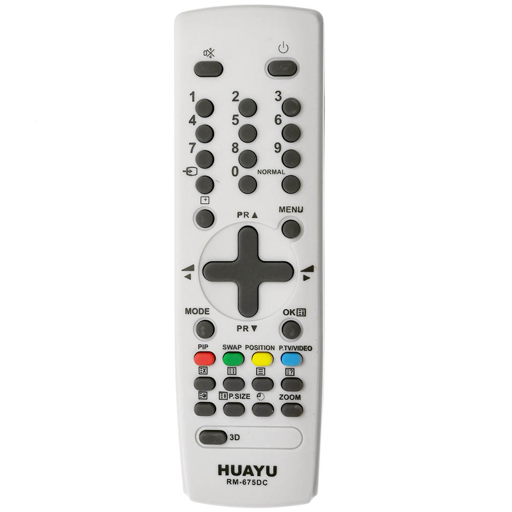 Пульт ДУ для DAEWOO TV RM-675DC подходит к телевизорам: R-46C16, R-46C19, R-47B04, R-49A01, R-49C05, R-49C07, R-49C10, R-52M17, R-52N23, R-53, R-54D06, R-55G10, R-55H11, R-55A01, R-59B01, R-60B01, R-10A40, R-11A01, R-11A07, R-11A24, R-11AB13, R-11AD17.
