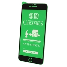 Защитное стекло 9D Ceramics для APPLE iPhone 6 Plus, iPhone 7 Plus, iPhone 8 Plus, цвет окантовки черный