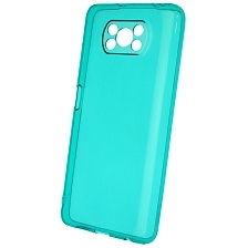Чехол накладка Clear Case для XIAOMI POCO X3, POCO X3 Pro, силикон 1.5 мм, защита камеры, цвет прозрачно бирюзовый Чехол накладка Clear Case для XIAOMI POCO X3, POCO X3 Pro, силикон 1.5 мм, защита камеры, цвет прозрачно бирюзовый