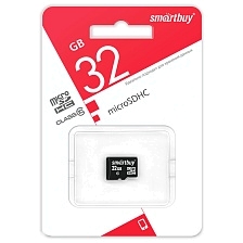 Карта памяти MicroSDHC 32GB SMARTBUY Сlass 10 UHS-I, без адаптера, цвет черный