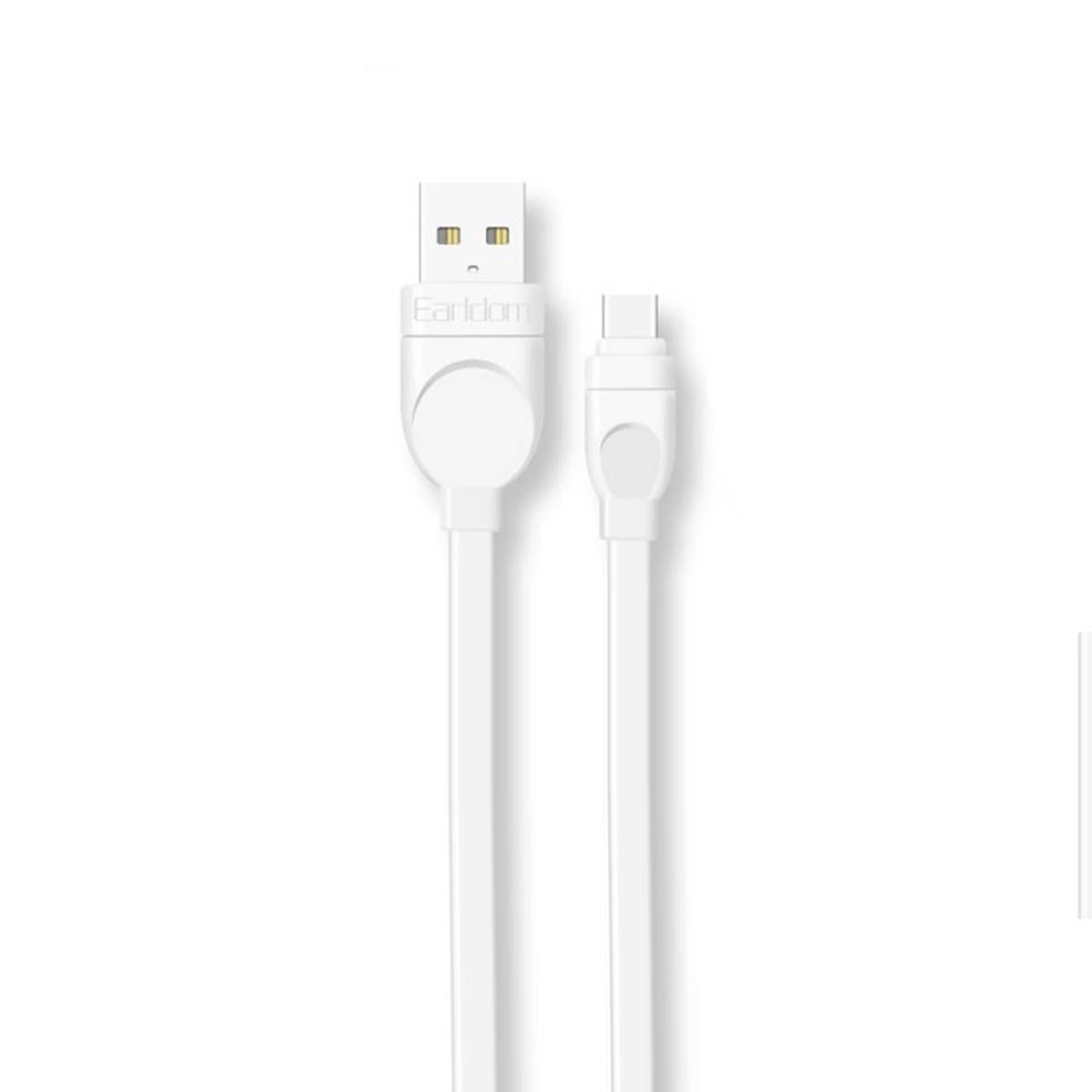 Кабель EARLDOM EC-108С USB Type C, 2.4А, длина 1 метр, силикон, цвет белый