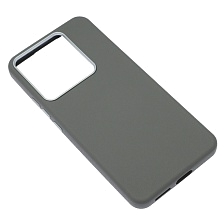 Чехол накладка для XIAOMI Redmi Note 14 4G, силикон, пластик, текстура кожи, бархат, цвет серый