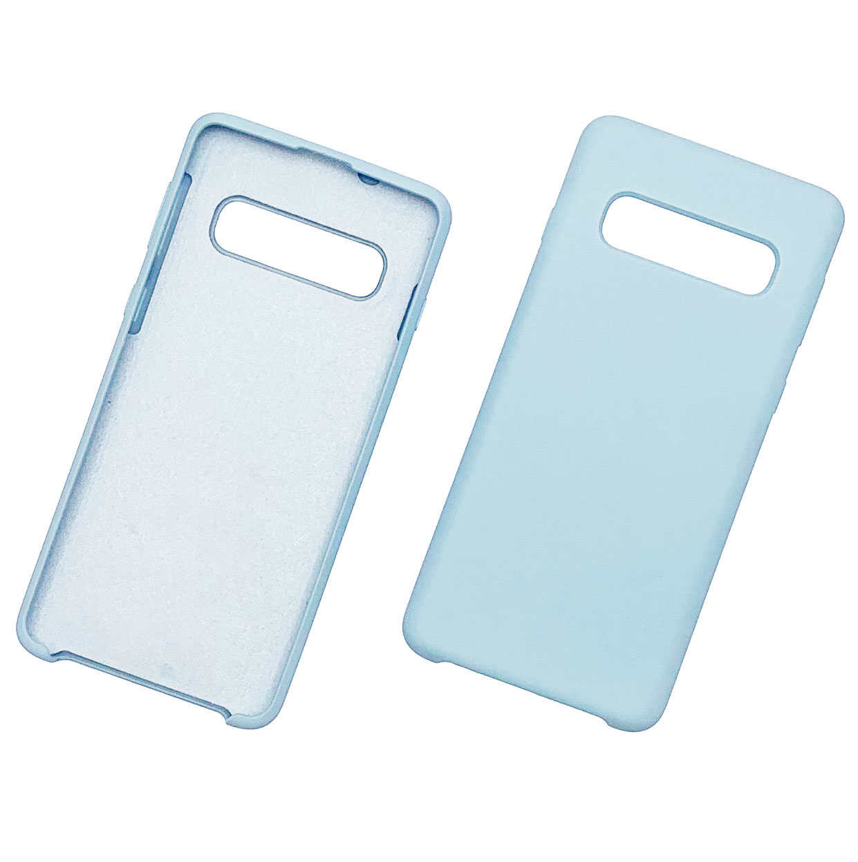 Чехол накладка Silicon Cover для SAMSUNG Galaxy S10 Plus (SM-G975), силикон, бархат, цвет голубой.