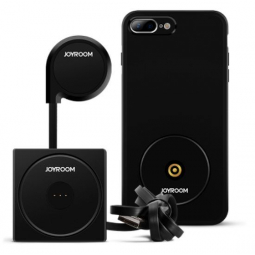 Joyroom комплект (АЗУ,чехол-зарядка,беспровод.зарядка) для iPhone 6 цвет:черный (уценка)