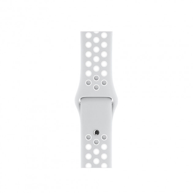 Ремешок для Apple Watch спортивный "Nike", размер 40 mm, цвет светло серый - белый.