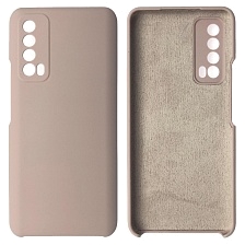 Чехол накладка Silicon Cover для HUAWEI P Smart 2021, силикон, бархат, цвет розовый песок