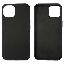 Чехол накладка Silicon Case для APPLE iPhone 14 (6.1"), силикон, бархат, цвет черный