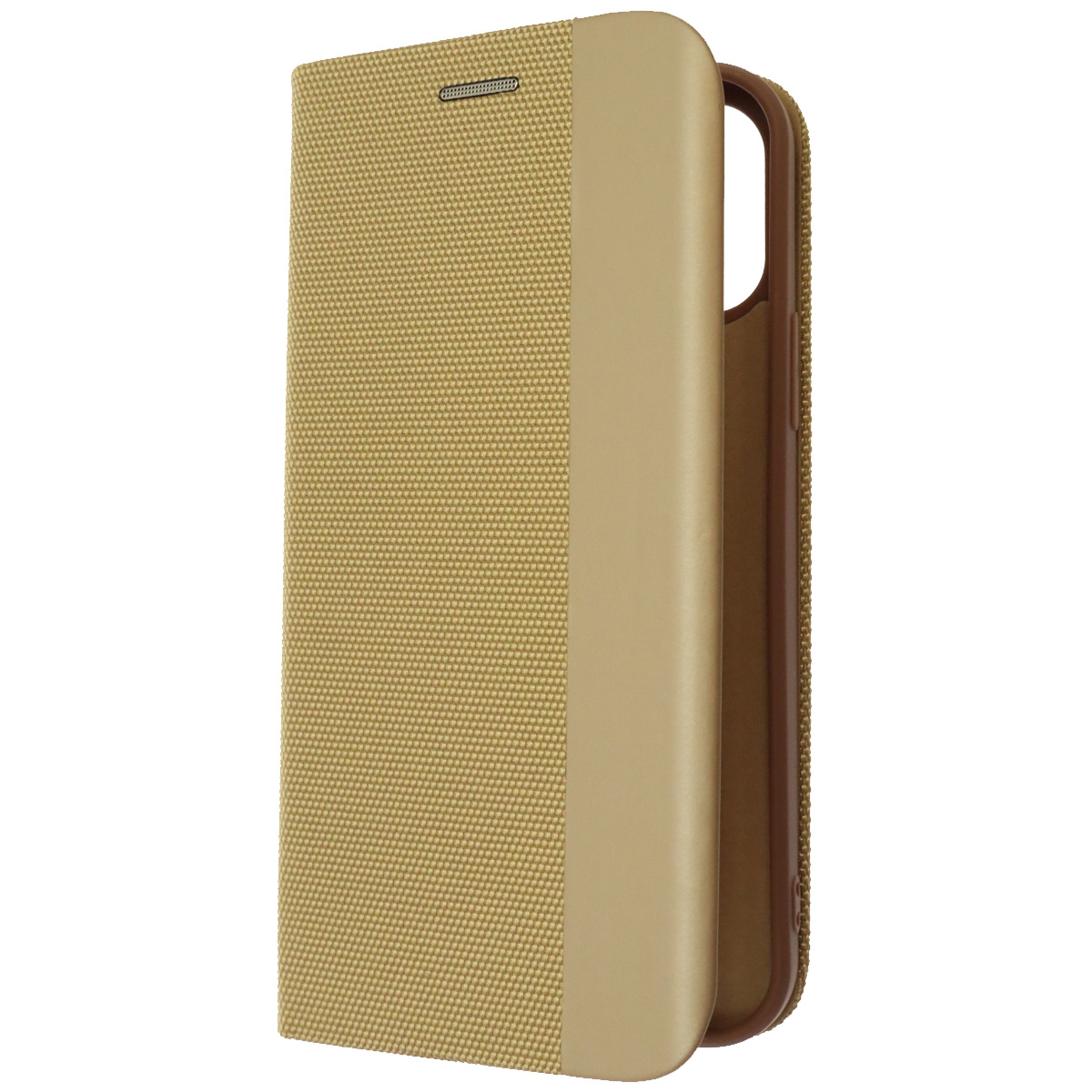 Чехол книжка MESH для APPLE iPhone 12 (6.1), iPhone 12 Pro (6.1), текстиль, силикон, бархат, визитница, цвет золотистый