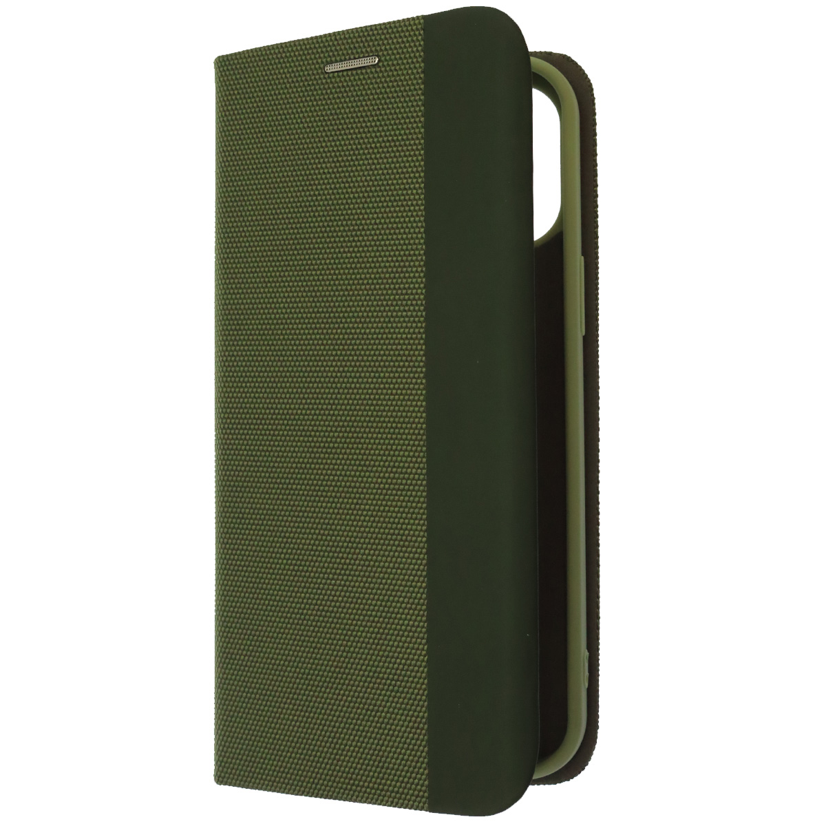 Чехол книжка MESH для APPLE iPhone 12 Pro Max (6.7), текстиль, силикон, бархат, визитница, цвет зеленый