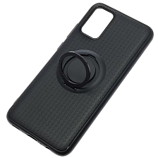 Чехол накладка iFace для SAMSUNG Galaxy A02S (SM-A025), силикон, кольцо держатель, цвет черный