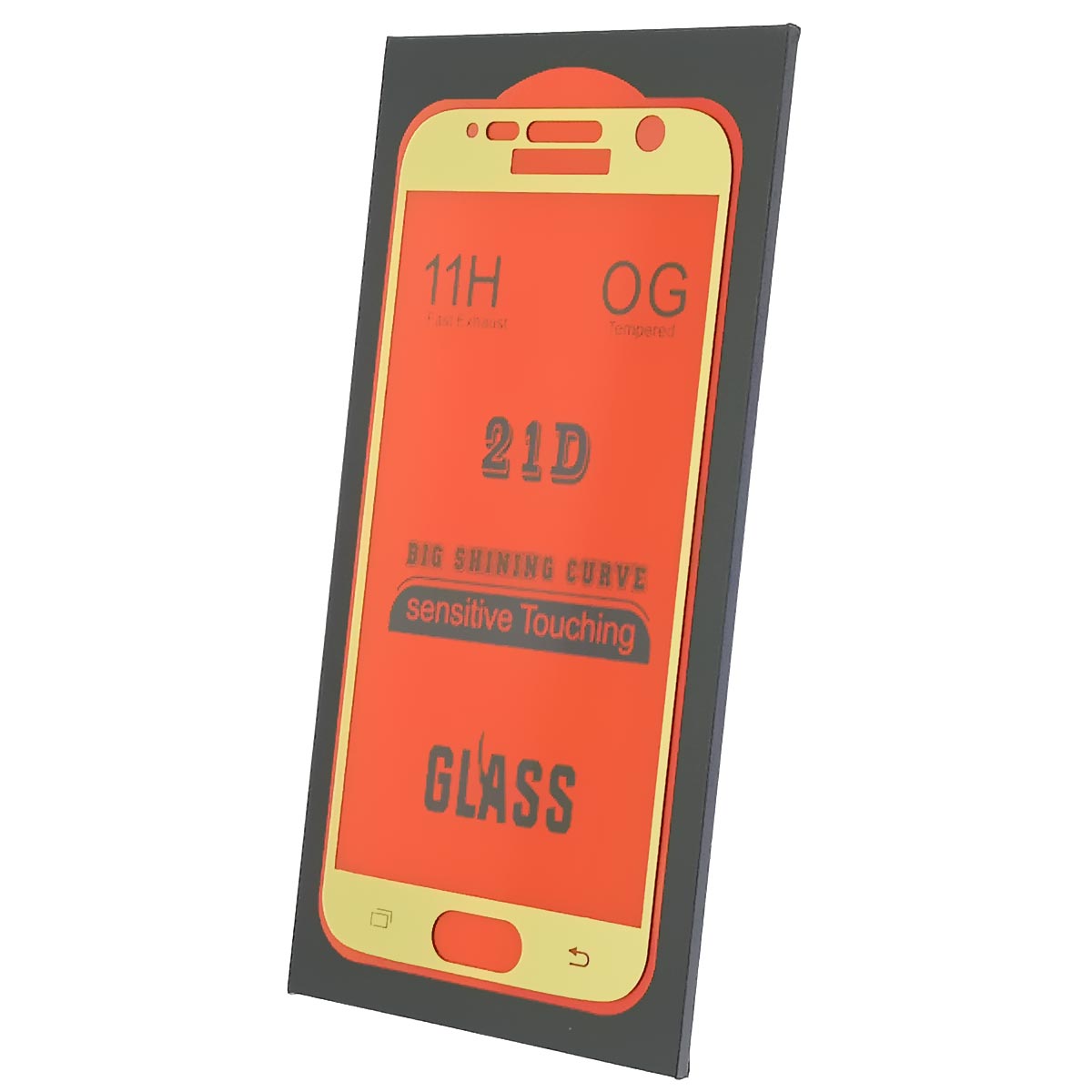 Защитное стекло 21D для SAMSUNG Galaxy S6 (SM-G920), цвет окантовки золотистый