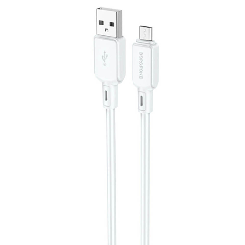 Кабель BOROFONE BX94 Crystal Micro USB, 2.4A, длина 1 метр, цвет белый