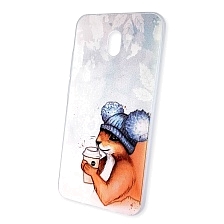 Чехол накладка для XIAOMI Redmi 8A, силикон, рисунок Белка с кофе.