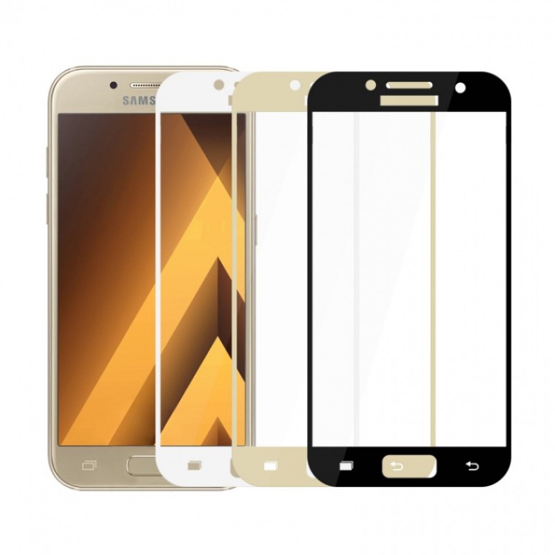 Стекло защитное "4D/5D" для SAMSUNG Galaxy A5 2017 ASH, цвет белый.