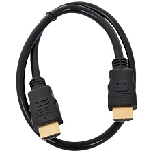 Кабель HDMI - HDMI, длина 0.75 метра, силикон, цвет черный