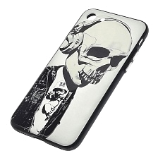 Чехол накладка для APPLE iPhone 7, iPhone 8, силикон, рисунок Череп