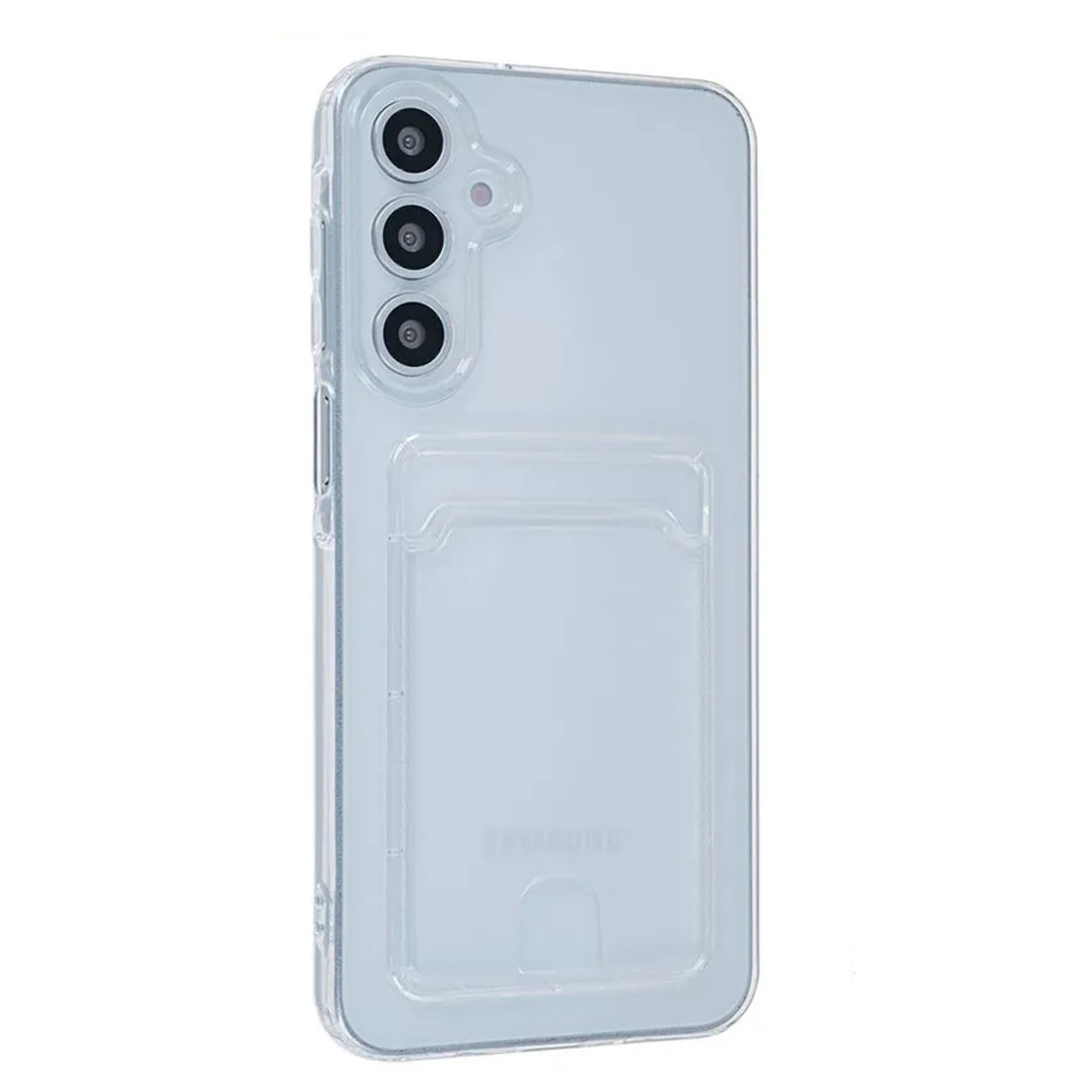 Чехол накладка CARD CASE для SAMSUNG Galaxy A16, защита камеры, силикон, отдел для карт, цвет прозрачный
