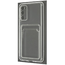 Чехол накладка CARD CASE для SAMSUNG Galaxy S20 FE (SM-G780), силикон, отдел для карт, цвет прозрачный