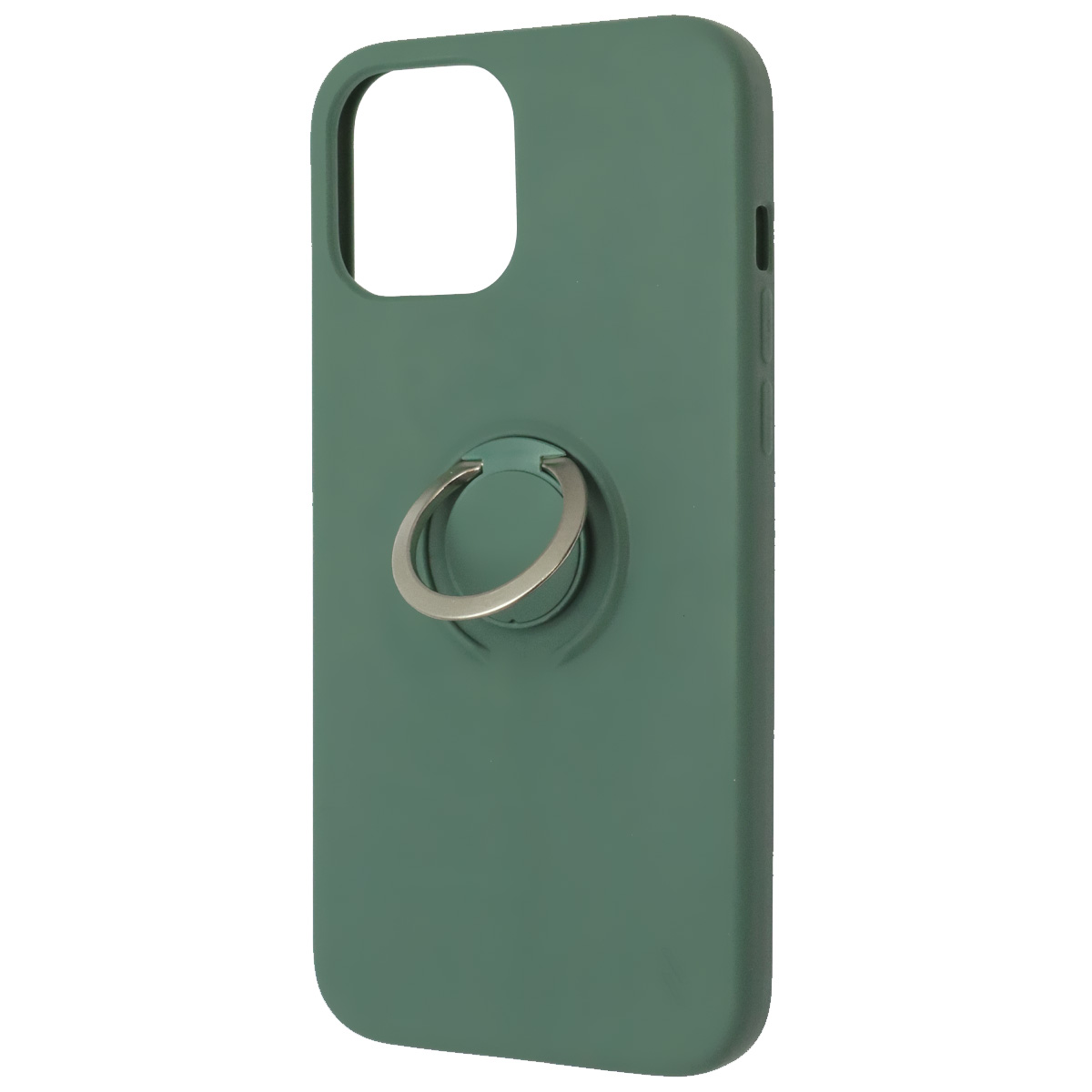 Чехол накладка RING для APPLE iPhone 12 Pro Max, силикон, кольцо держатель, цвет хвойный