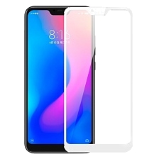 Защитное стекло "6D" GLASS FULL GLUE для XIAOMI RedMi 6 PRO/Mi A2 Lite, цвет канта белый.