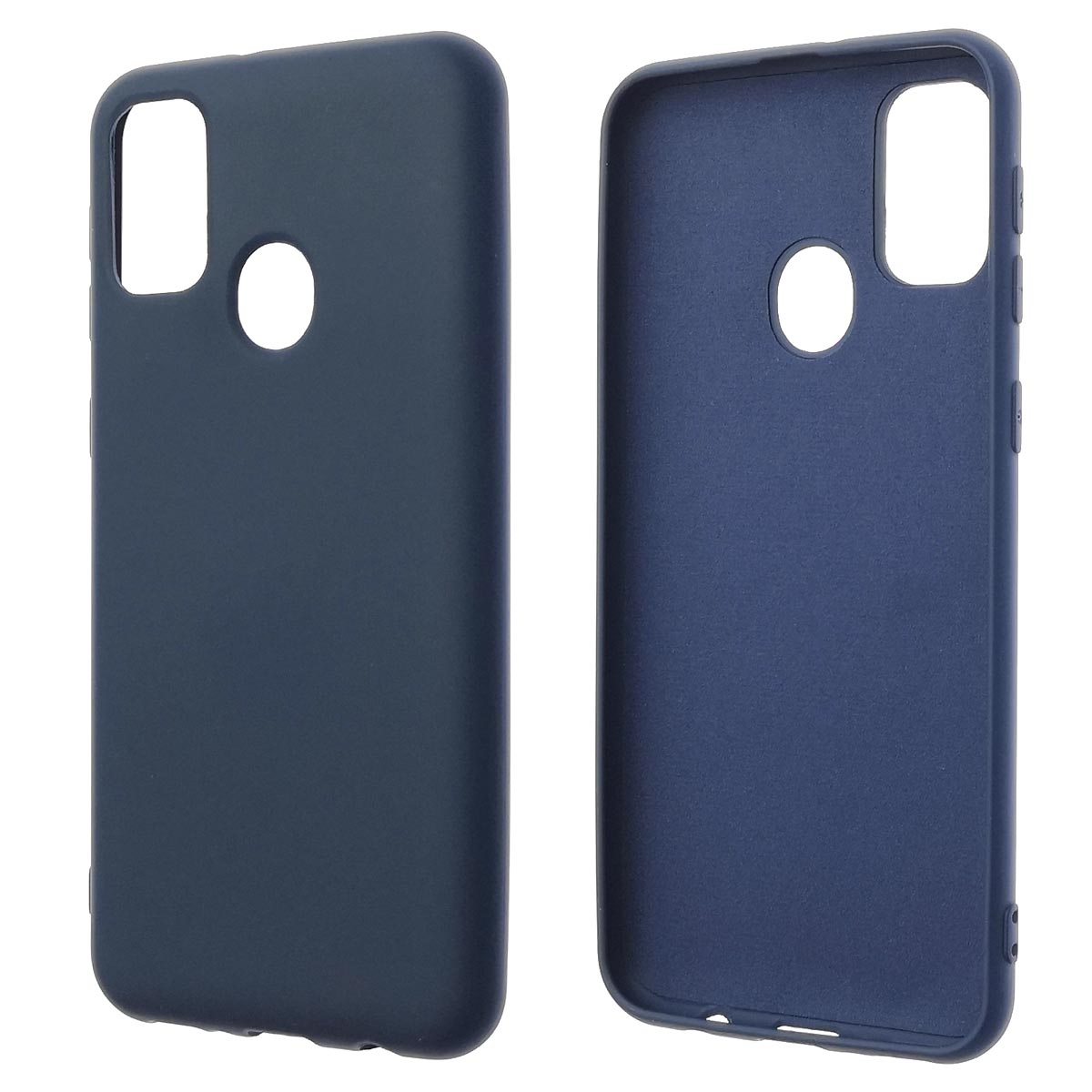 Чехол накладка NANO для SAMSUNG Galaxy M30s (SM-M307F), M21 (SM-M215), силикон, бархат, цвет темно синий