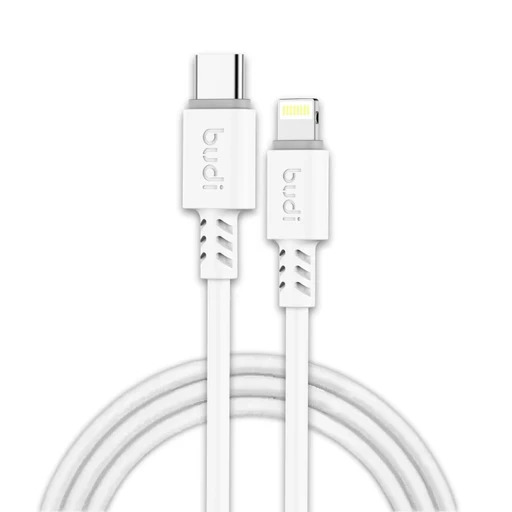 Кабель BUDI DC011TL10W Type-C на Lightning 8-pin, 1 метр, 3A, цвет белый