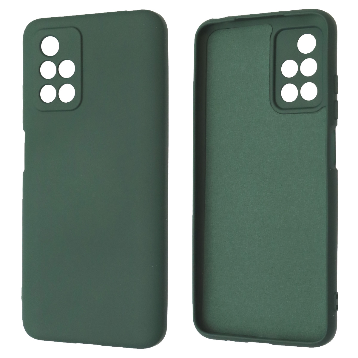 Чехол накладка NANO для XIAOMI Redmi 10 (2021), Redmi 10 (2022), силикон, бархат, цвет темно зеленый