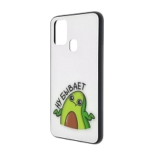Чехол накладка для SAMSUNG Galaxy M31 (SM-M315), силикон, стекло, рисунок AVOCADO Ну бывает.