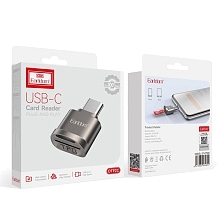 Картридер EARLDOM OT92C с USB Type C 3.1 на MicroSD, цвет темно серебристый