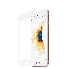 Защитное стекло "SC" 3D для APPLE iPhone 6/6S Plus (5.5") с силиконовым кантом, цвет белый.