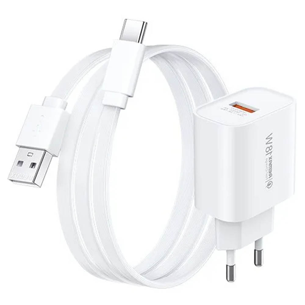 СЗУ (Сетевое зарядное устройство) REMAX Kiddy RP-U119, 18W, 1 USB, кабель Type C, 1 метр, цвет белый