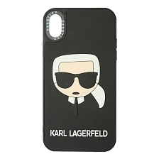 Чехол накладка для APPLE iPhone XR, силикон, рисунок KARL LAGERFELD в очках