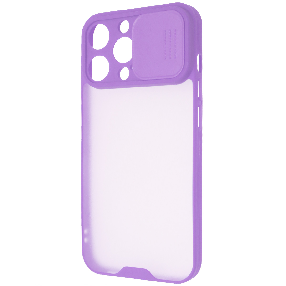 Чехол накладка LIFE TIME для APPLE iPhone 13 Pro (6.1), силикон, пластик, матовый, со шторкой для защиты задней камеры, цвет окантовки сиреневый