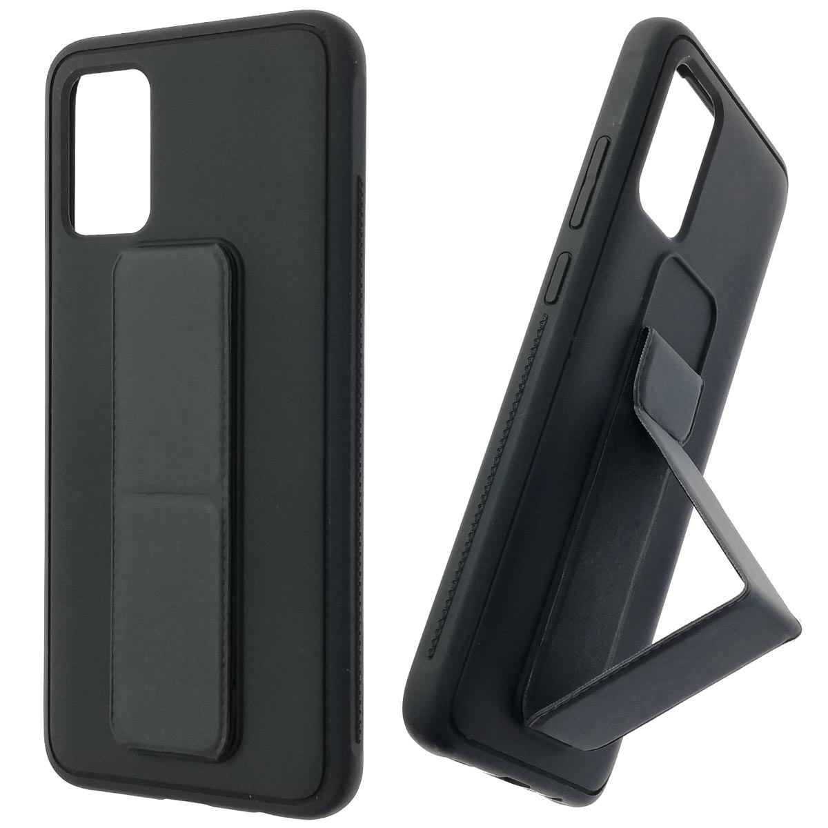 Чехол накладка L NANO для SAMSUNG Galaxy A02S (SM-A025F), силикон, держатель, цвет черный