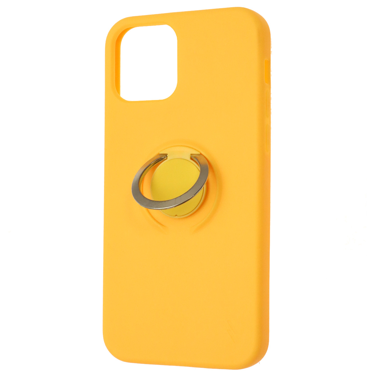 Чехол накладка RING для APPLE iPhone 12 (6.1"), iPhone 12 Pro (6.1"), силикон, кольцо держатель, цвет желтый
