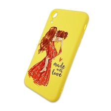 Чехол накладка для APPLE iPhone XR, силикон, рисунок made with love.