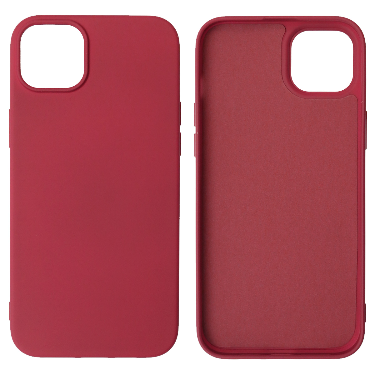 Чехол накладка NANO для iPhone 14 Plus, силикон, бархат, цвет вишневый