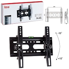 Кронштейн для ТВ ISA CP30N, до 25 кг, 14-43", цвет черный Кронштейн для ТВ ISA CP30N, до 25 кг, 14-43", цвет черный