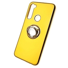 Чехол накладка для XIAOMI Redmi Note 8, силикон, кольцо держатель, цвет желтый.