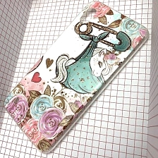 Чехол накладка Vinil для SAMSUNG Galaxy A10 (SM-A105), силикон, стекло, рисунок Единорог.