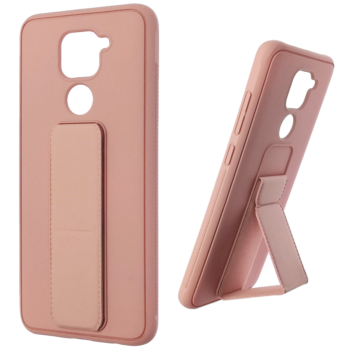 Чехол накладка L NANO для XIAOMI Redmi Note 9, силикон, держатель, цвет светло розовый