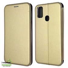 Чехол книжка STYLISH для SAMSUNG Galaxy M30s, M21, M31, экокожа, визитница, цвет золотистый.