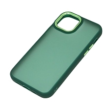 Чехол накладка для APPLE iPhone 12 (6.1"), iPhone 12 Pro (6.1"), силикон, пластик, цвет окантовки темно зеленый