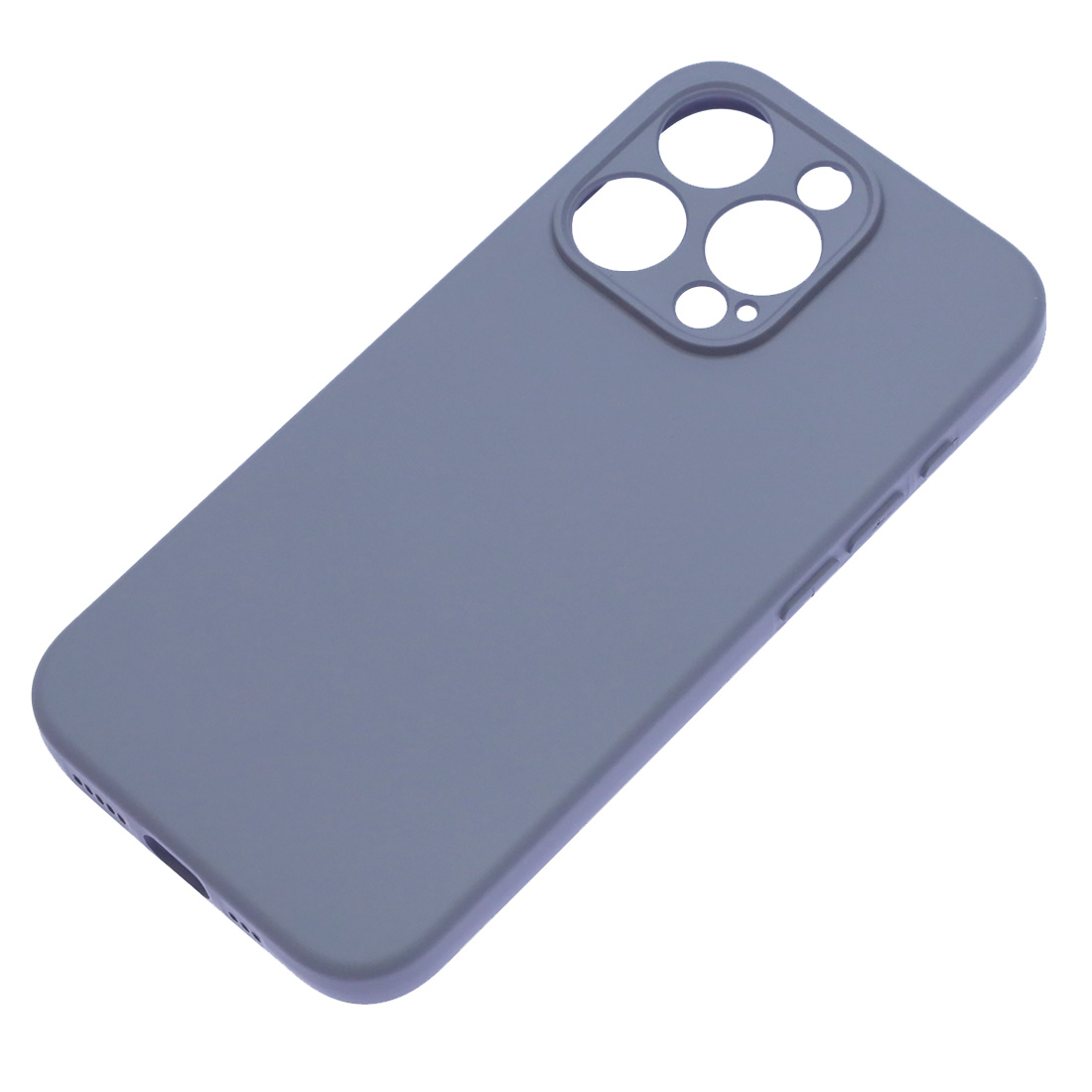 Чехол накладка NANO для APPLE iPhone 15 Pro (6.1"), защита камеры, силикон, бархат, цвет космический серый