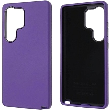 Чехол накладка для SAMSUNG Galaxy S25 Ultra, силикон, пластик, текстура кожи, цвет фиолетовый Чехол накладка для SAMSUNG Galaxy S25 Ultra, силикон, пластик, текстура кожи, цвет фиолетовый