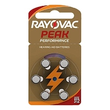 Батарейка для слуховых аппаратов RAYOVAC PEAK, ZA312 (PR41,AC312,DA312), BL6, 1.45V Батарейка для слуховых аппаратов RAYOVAC PEAK, ZA312 (PR41,AC312,DA312), BL6, 1.45V