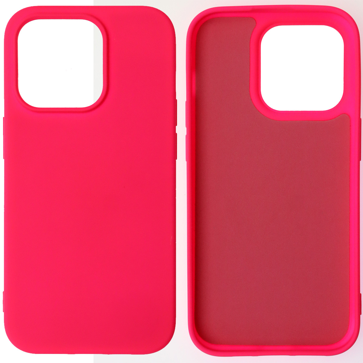 Чехол накладка NANO для iPhone 14 Pro, силикон, бархат, цвет фуксия