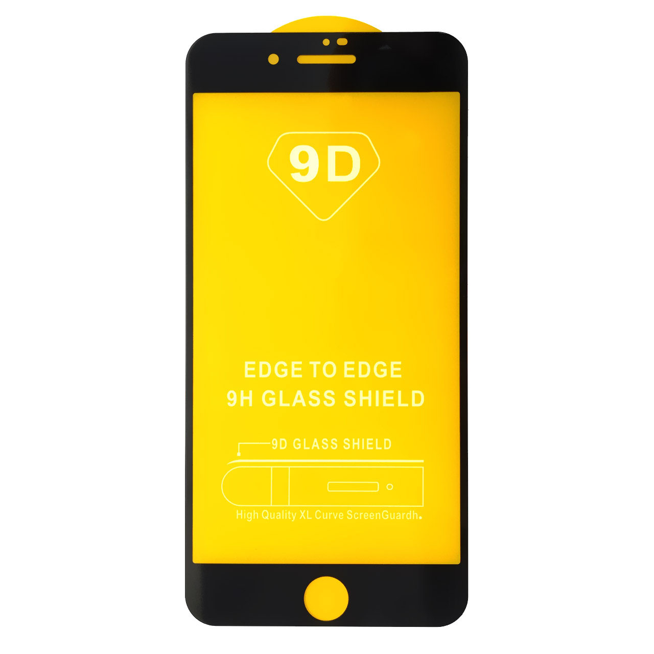 Защитное стекло 9D для APPLE iPhone 7 Plus, iPhone 8 Plus, цвет окантовки черный